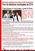 Déclaration publique de la section du PCF de Suresnes pour les élections municipales de 2014