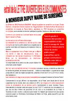 Lettre des élus communistes à M. Dupuy, maire de Suresnes
