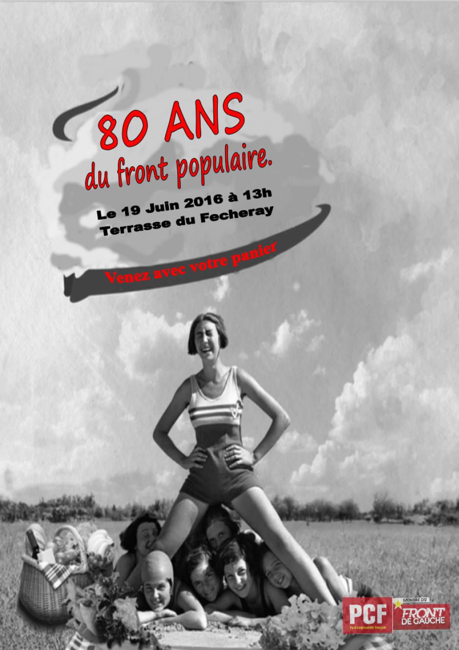 Participez au pique nique citoyen le19 juin à partir de 13h Terrasse du Fecheray à Suresnes  pour les 80 ans du front populaire.